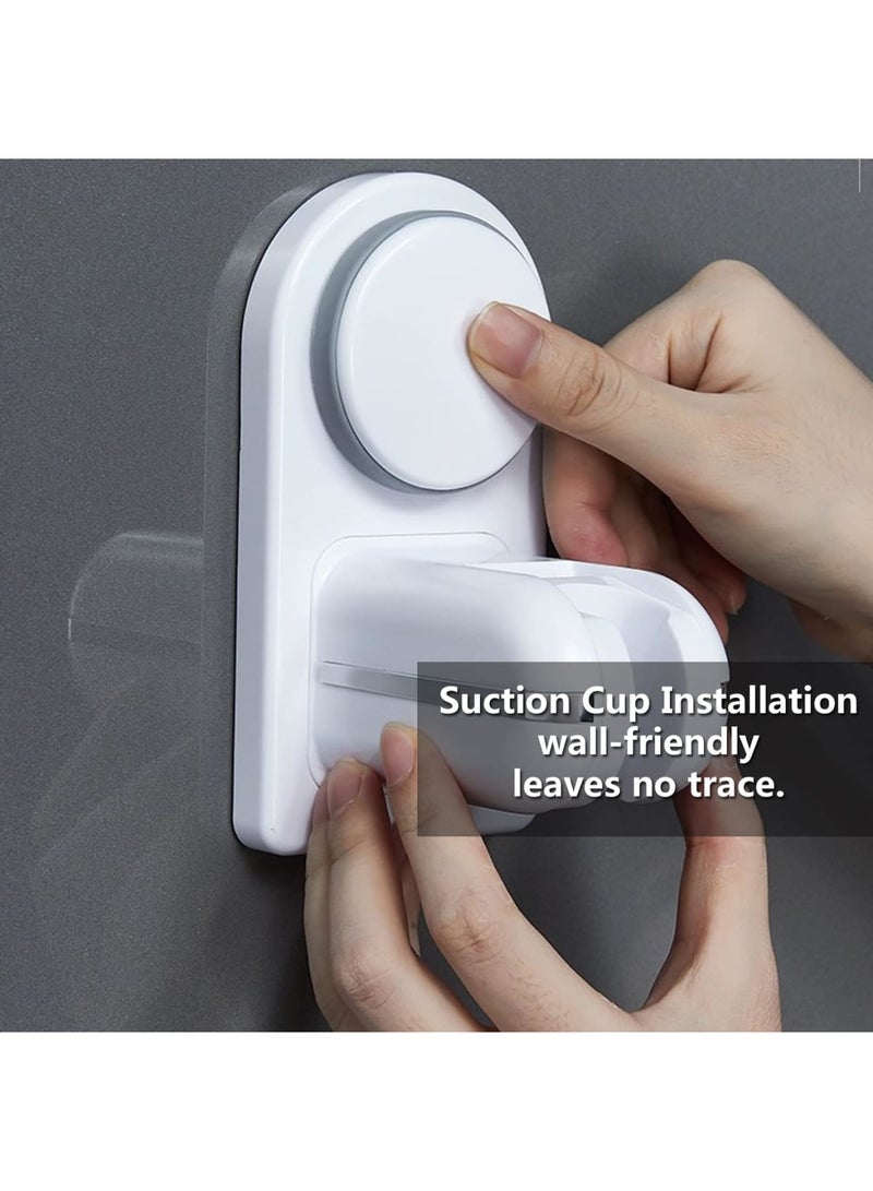 SOLARAE Shower Head Holder, Adjustable Suction Shower Head Holder, Shower Wand Bracket Shower Wall Mount Holder, Adjustable Shower Base, Punch Free, White - Image 5