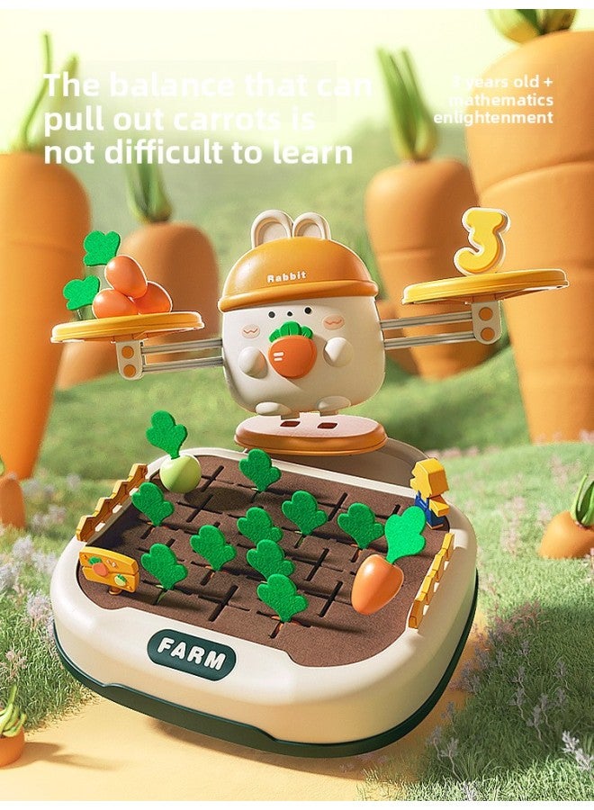 Rabbit Pull Radish Balance Said Children's Educational Board Games Baby Early Education Training Digital Balance Toys-Color:Rabbit Balance Pulling Radish - Image 3