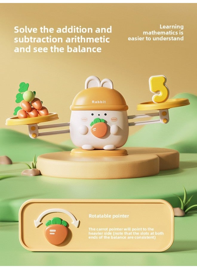 Rabbit Pull Radish Balance Said Children's Educational Board Games Baby Early Education Training Digital Balance Toys-Color:Rabbit Balance Pulling Radish - Image 5