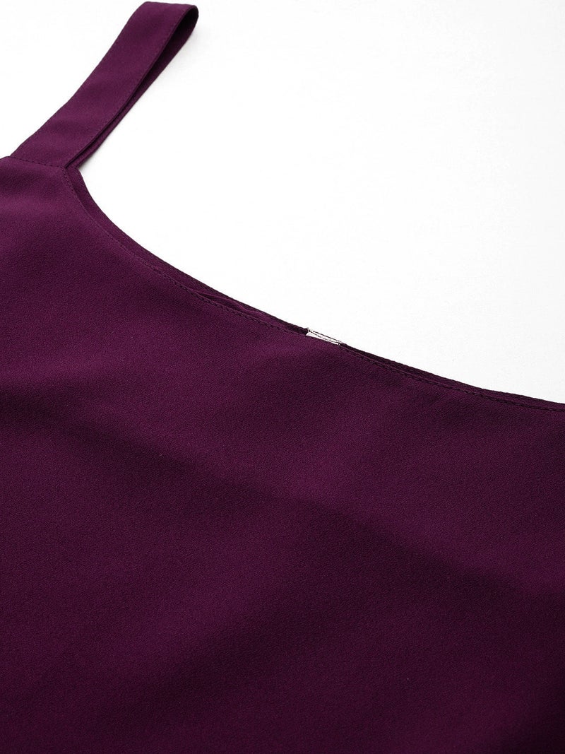 Ahalyaa Burgundy Kurta Set For Women - Image 5