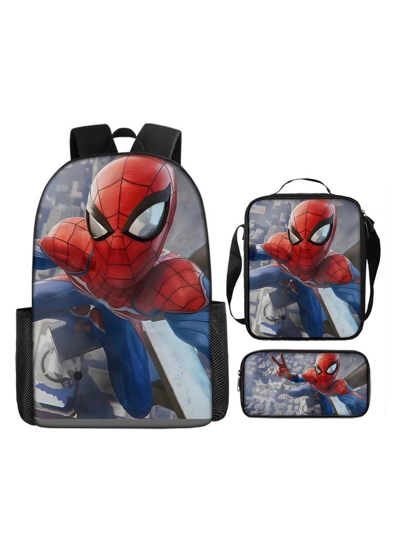سبايدر مان حقيبة ظهر سبايدر مان للطلاب، مجموعة من ثلاث قطع 29*16*42 سم