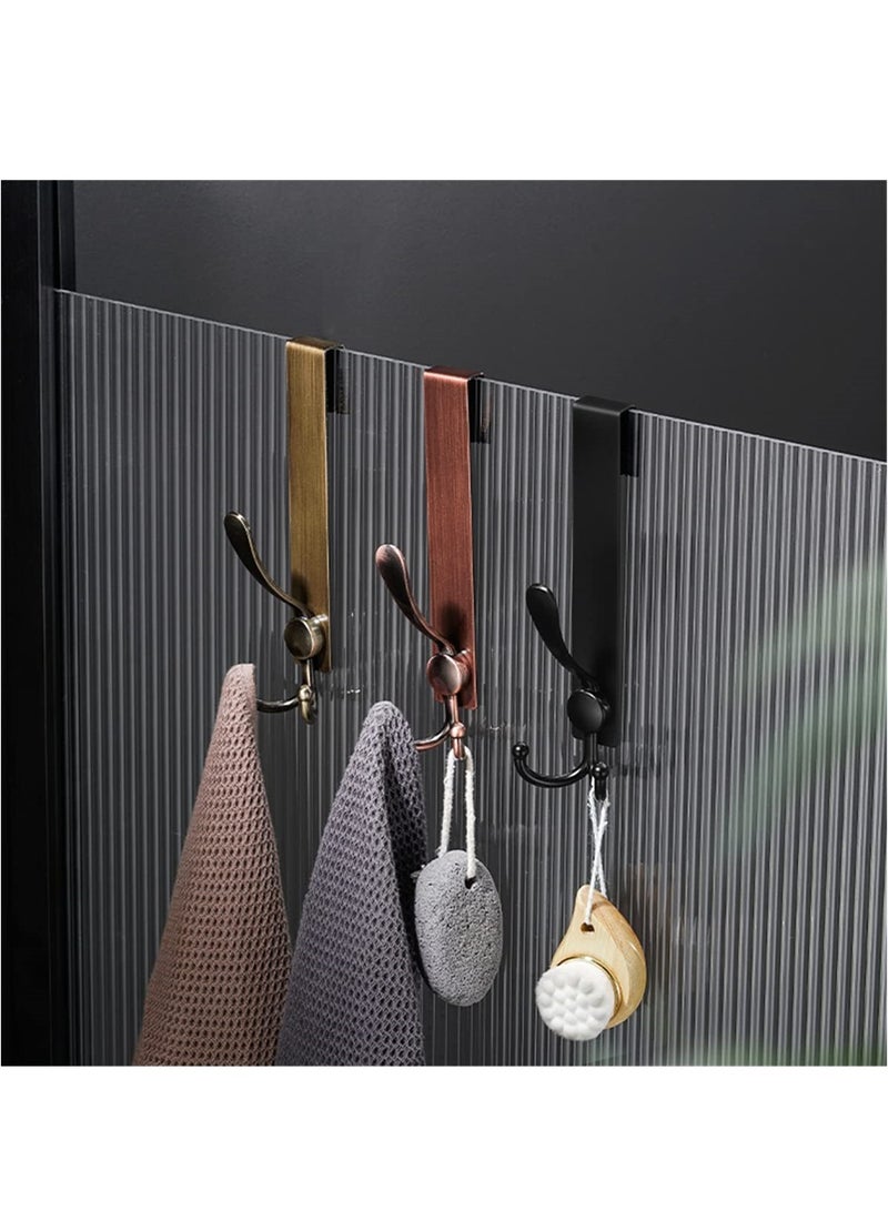 Heavy Duty Stainless Steel Shower Door Hooks 2 PCS for Towel Robe Drilling-Free Over Door Hanger for Frameless Glass Bathroom - Image 5