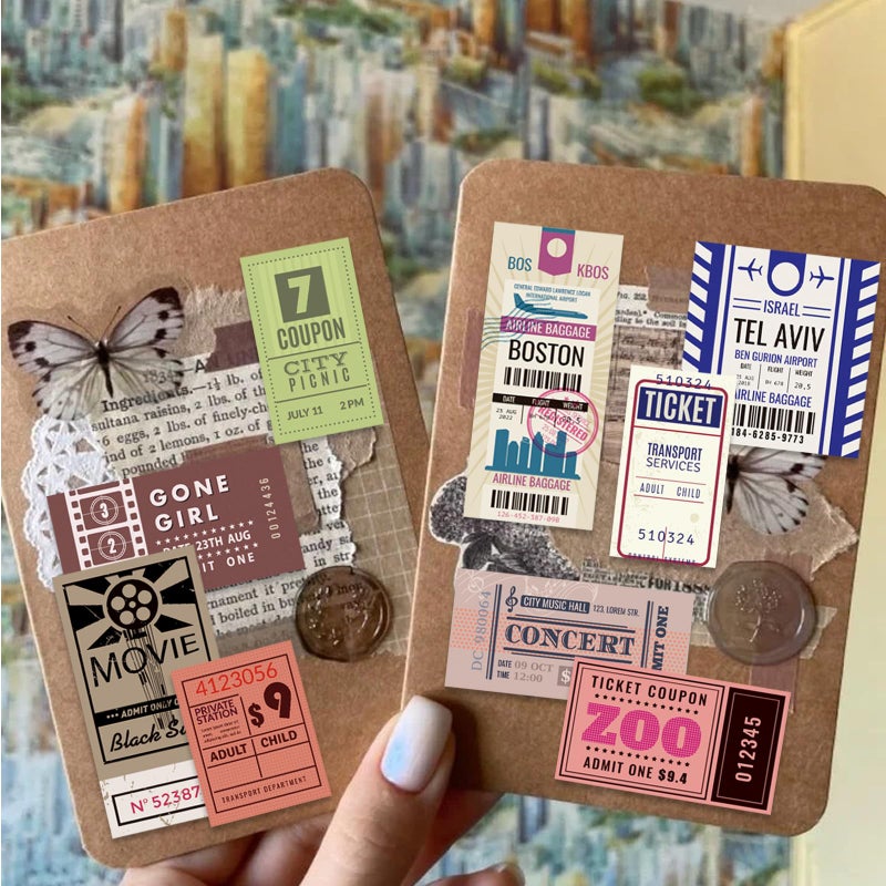 Bomichi Vintage Stickers, 200 Pcs Scrapbooking Supplies for Bullet Journals, Planners, Letter, Card Album Making, Collage Art, Crafts, Water Bottle - Image 3