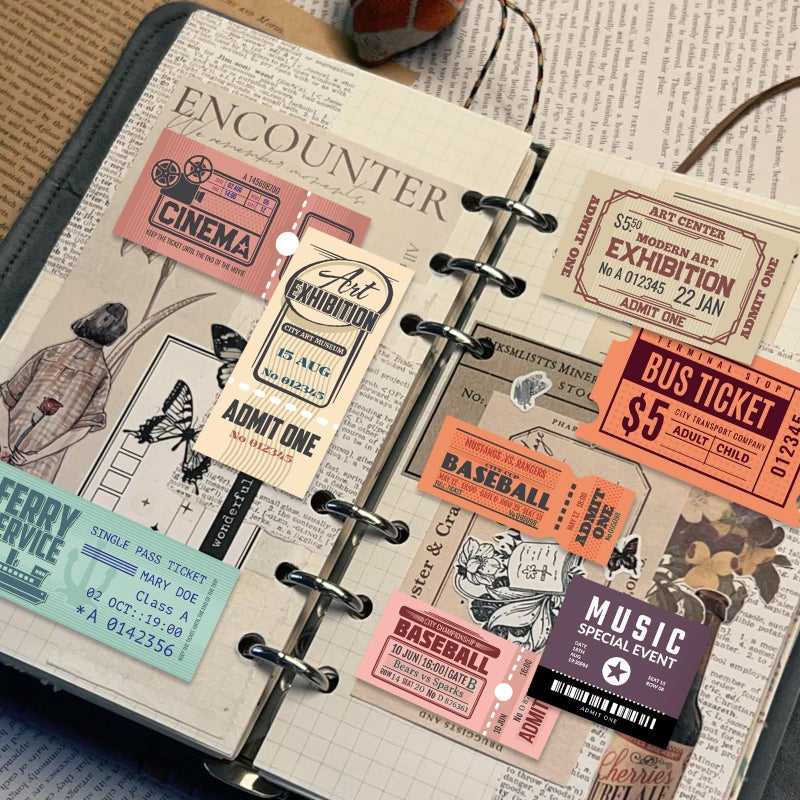 Bomichi Vintage Stickers, 200 Pcs Scrapbooking Supplies for Bullet Journals, Planners, Letter, Card Album Making, Collage Art, Crafts, Water Bottle - Image 2