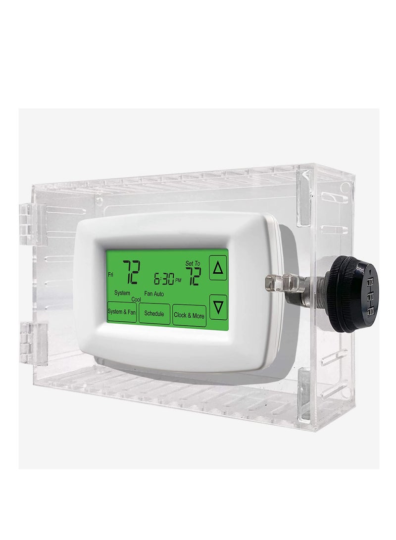 Barakah Large Universal Thermostat Lock Box with Combination Lock Clear Thermostat Guard for Wall Fits Thermostats 6.5 X 4.6 X 2.1in or Smaller (1PCS) - Image 1