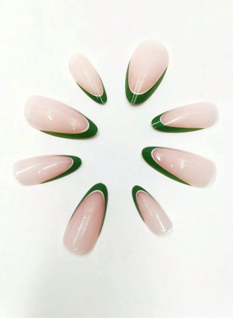 اظافر تركيب مزيفه بشكل لوزي تحتوي العلبه على 24 ظفر مع مبرد اظافر و صمغ - Image 3