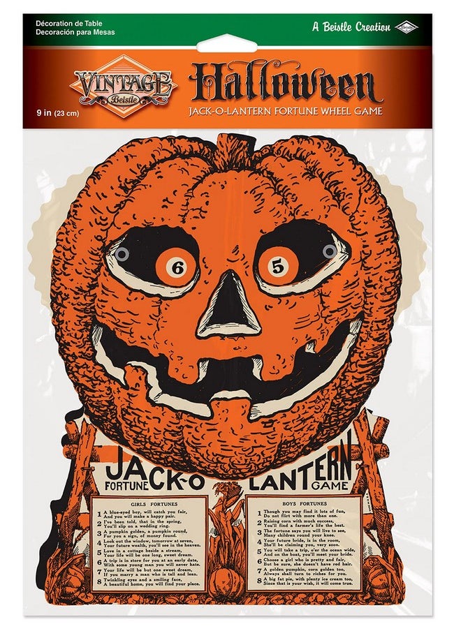 Beistle - Halloween Fortune Wheel Game, 9-Inch By 7-1/2-Inch, Multi-Colored - Image 1