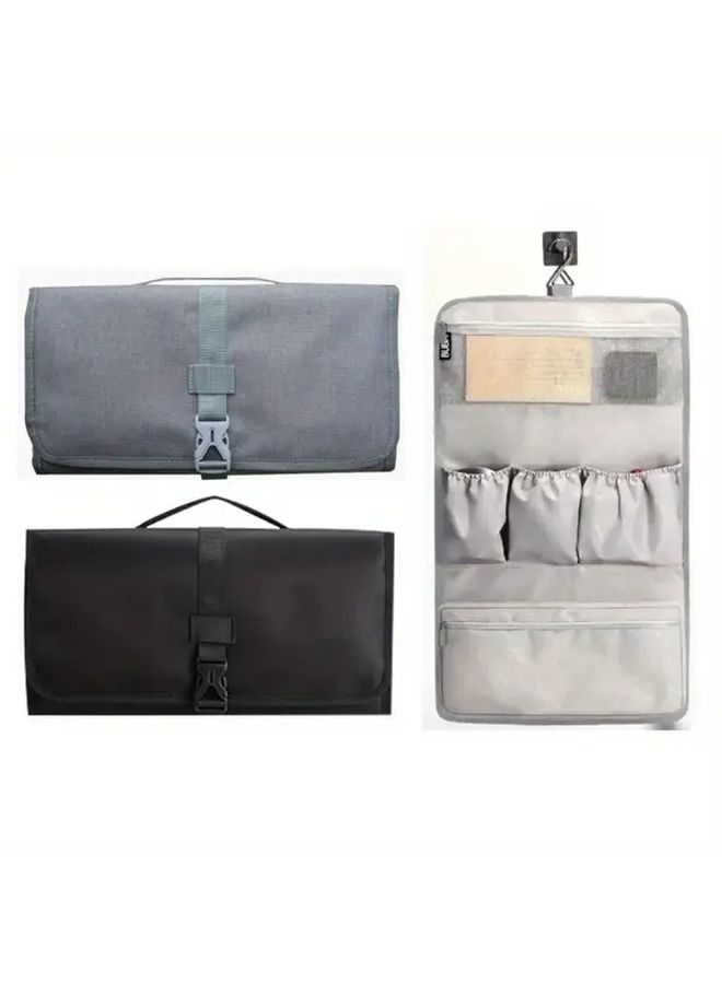 Grey Hair Curler Storage Bag Set With Handle Hook Travel Organizer 4 Pieces - Image 2