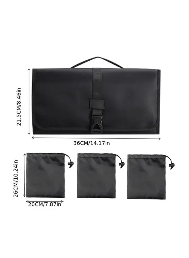Grey Hair Curler Storage Bag Set With Handle Hook Travel Organizer 4 Pieces - Image 5