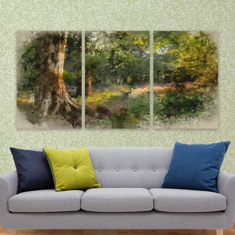 Marktna Three luxurious canvas prints with a modern design and a hollow frame, measuring (120×60), three pieces - Image 1