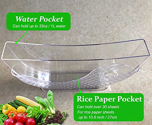 Aihmilcl Rice Paper Water Bowl Holder,Summer Roll Water Bowl Rice Paper Wrappers for Spring Rolls 10.62" One Pack(Rice Paper Not Included) - Image 5