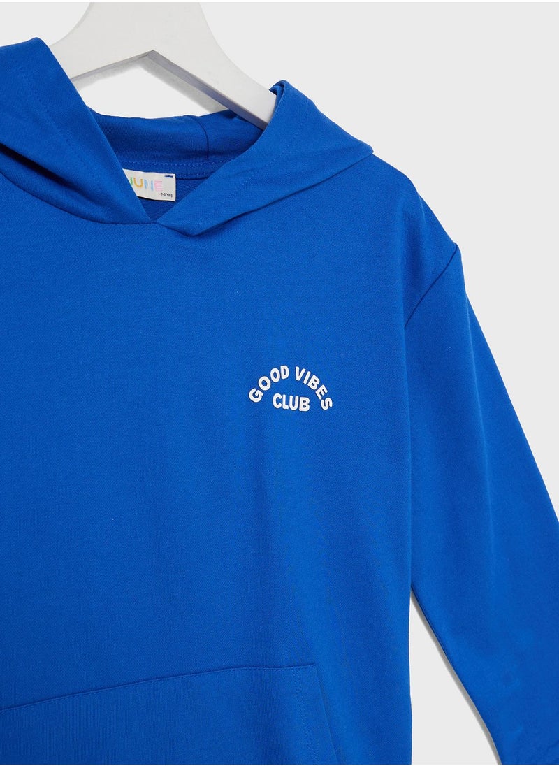 JUNE - Kids Embossed Print Hoodie - Image 1