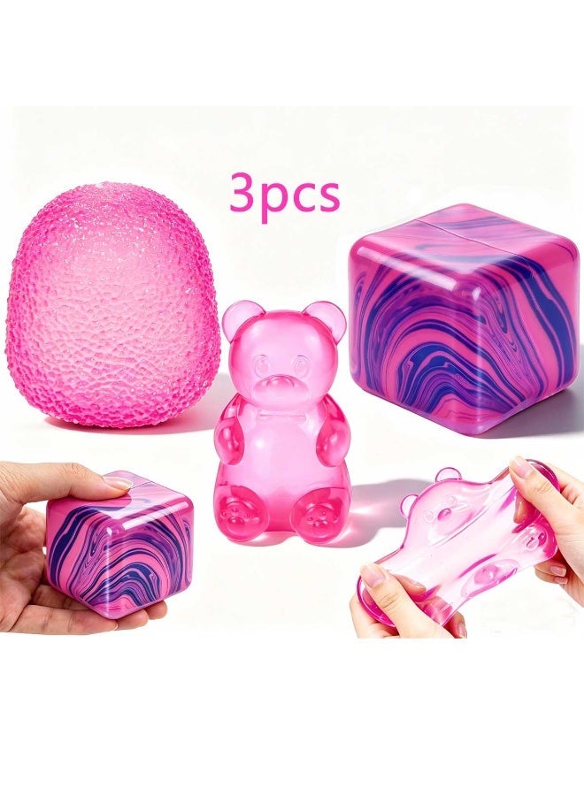 Nicor 3Pcs  Squishies Cube Fidget Toys, Stress Balls for Kids and Adults, Squishies Stress Cube, Sensory Toys for Kids with Autism, Fidgets for Classroom Prize, Birthday Gifts Party Favors - Image 1