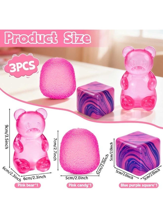 Nicor 3Pcs  Squishies Cube Fidget Toys, Stress Balls for Kids and Adults, Squishies Stress Cube, Sensory Toys for Kids with Autism, Fidgets for Classroom Prize, Birthday Gifts Party Favors - Image 2