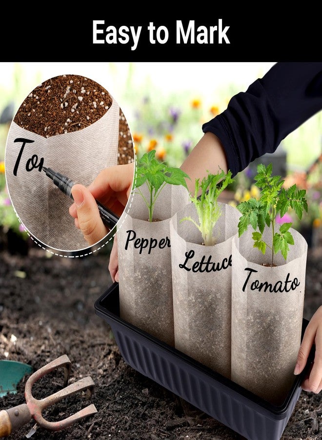 ENPOINT 100pcs Nursery Bags for Plants - 7.87x13.77 inches Breathable Plant Grow Bags, Fabric Grow Seedling Pots for Vegetable, Fruit, Flower - Image 5