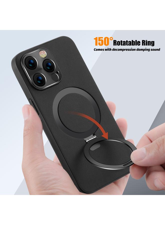 S-TOP Case For iPhone 14 Pro MagSafe Rotation Holder PC + Leather Phone Case - Image 5