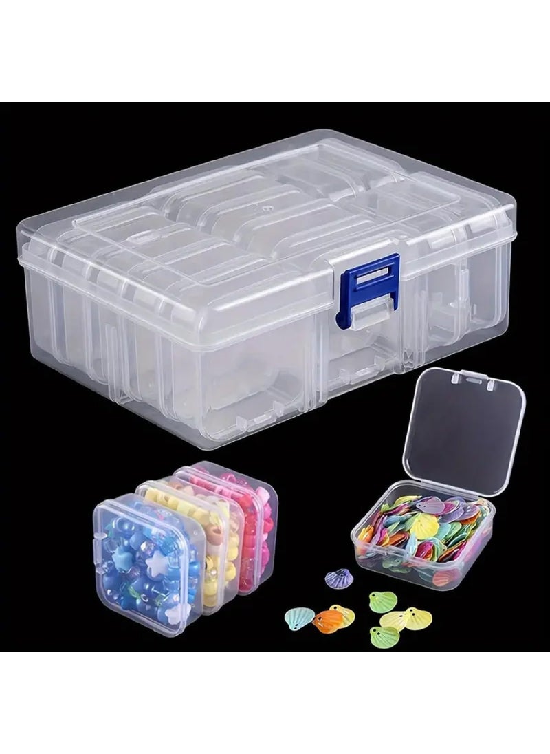 Darkness - DARKNESS 13pcs Bead Organizers in A Clear Box, Plastic Diamond Painting Storage Container with Mini Clear Boxes for Craft Organziers and Storage Art Embroidery Nail Accessories ARJEX - Image 1