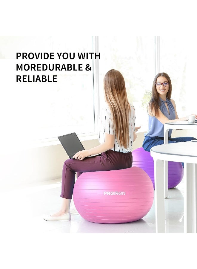 PROIRON Yoga Ball Anti-Burst Exercise Ball Chair with Quick Pump Slip Resistant Gym Ball Supports 500KG Balance Ball for Pilates Yoga Birthing Pregnancy Stability Gym Workout Training - Image 4