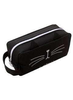 Generic Pen Pencil Case Adorable Cat Large Capacity Pencil Pouch Stationery Storage Bag Black  - Image 1