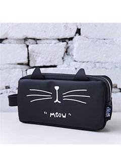 Generic Pen Pencil Case Adorable Cat Large Capacity Pencil Pouch Stationery Storage Bag Black  - Image 2