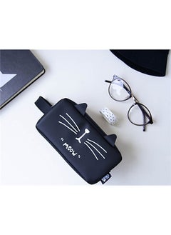 Generic Pen Pencil Case Adorable Cat Large Capacity Pencil Pouch Stationery Storage Bag Black  - Image 3
