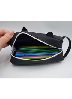 Generic Pen Pencil Case Adorable Cat Large Capacity Pencil Pouch Stationery Storage Bag Black  - Image 4