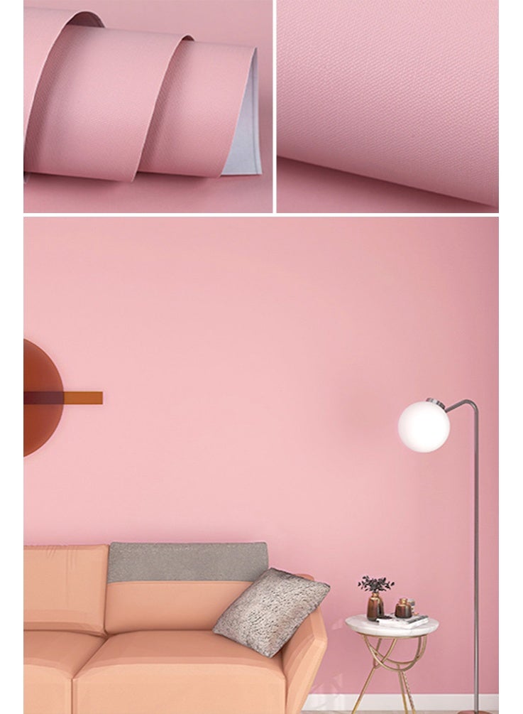 نوايوو ورق جدران قابل للتقشير واللصق، وردي، 60 سم × 10 م، ورق جدران لاصق مقاوم للماء، ورق جدران ذاتي اللصق، لفافة فينيل لتزيين الجدران والمطبخ وغرفة النوم - Image 1