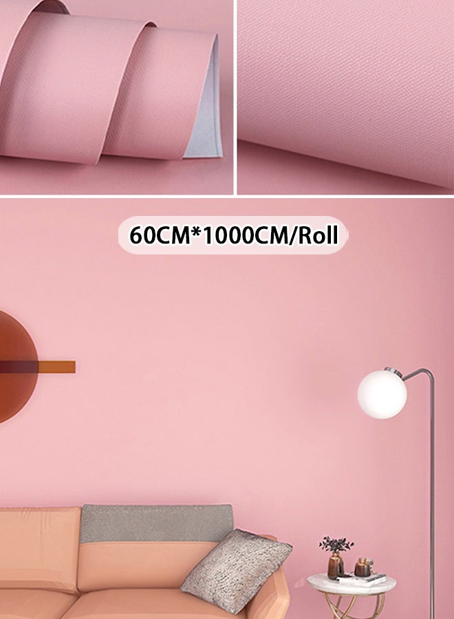 NOAEOU Self-Adhesive Peel and Stick Wallpaper 60cm×10m Waterproof Decorative Contact Paper Roll for Wall Kitchen Bedroom (Pink) - Image 1