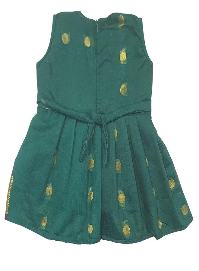 LUSTER Cotton-Silk Frock Age (0-3Y) (Morpankhi, 0-3 Months) - Image 2