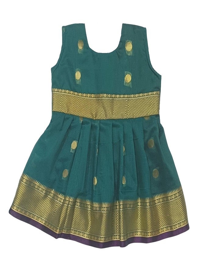 LUSTER Cotton-Silk Frock Age (0-3Y) (Morpankhi, 0-3 Months) - Image 1
