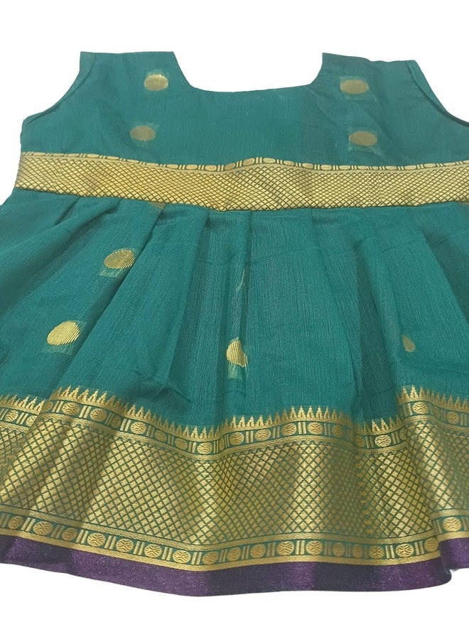 LUSTER Cotton-Silk Frock Age (0-3Y) (Morpankhi, 0-3 Months) - Image 3