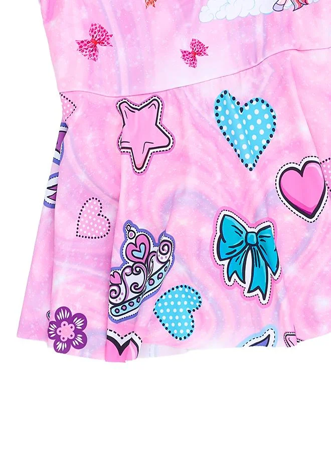 babyqlo Unicorn Princess 2 Pc Girls Swim Dress Set