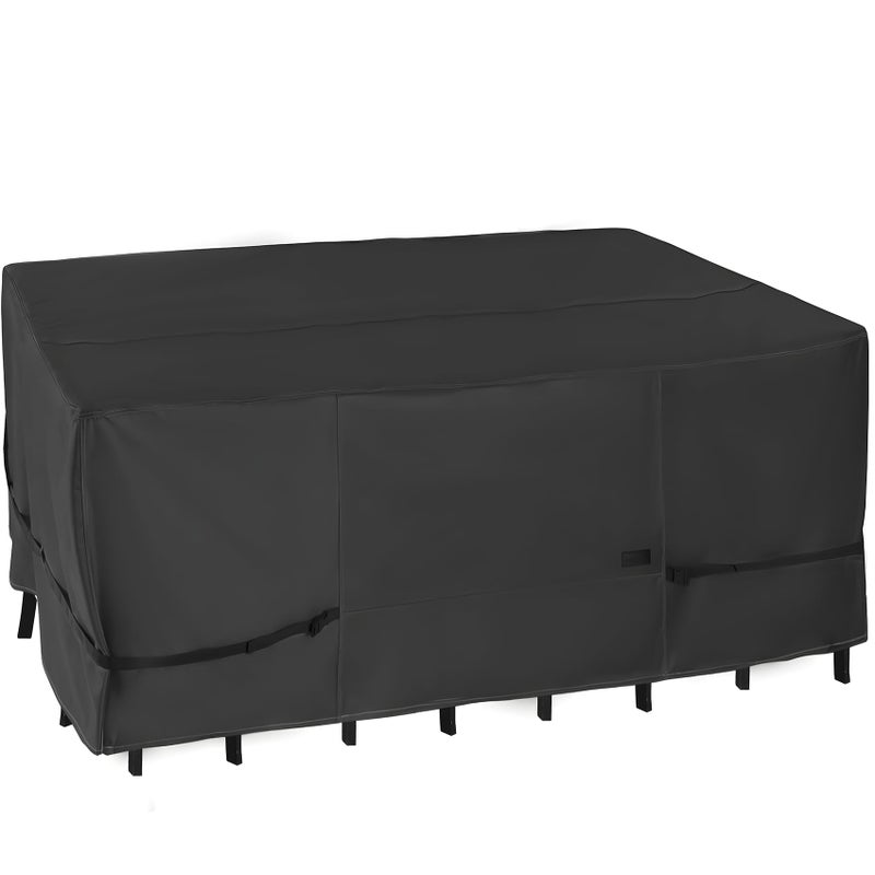 NettyPro Patio Table Cover Rectangular 88 x 60 Inch, Waterproof Outdoor Furniture Set Covers for Dining Table and Chair Rectangle, Black - Image 1