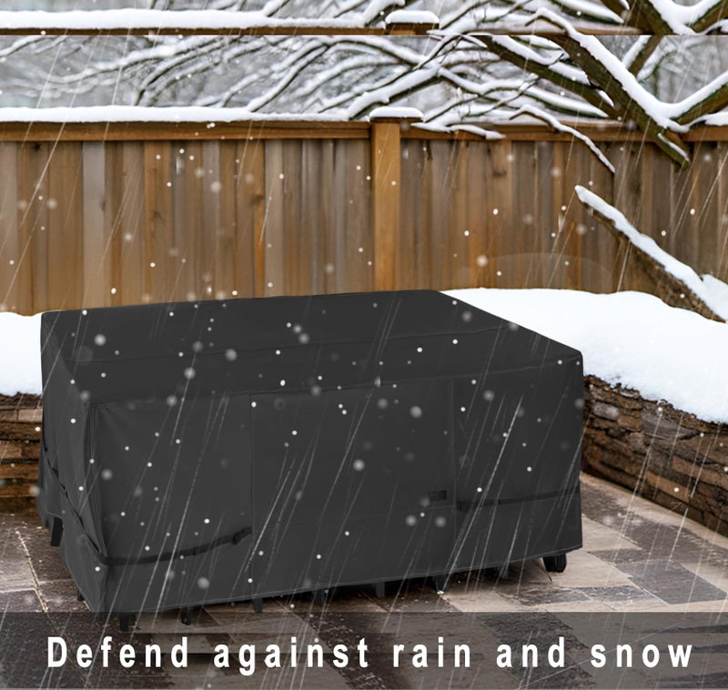 NettyPro Patio Table Cover Rectangular 88 x 60 Inch, Waterproof Outdoor Furniture Set Covers for Dining Table and Chair Rectangle, Black - Image 4