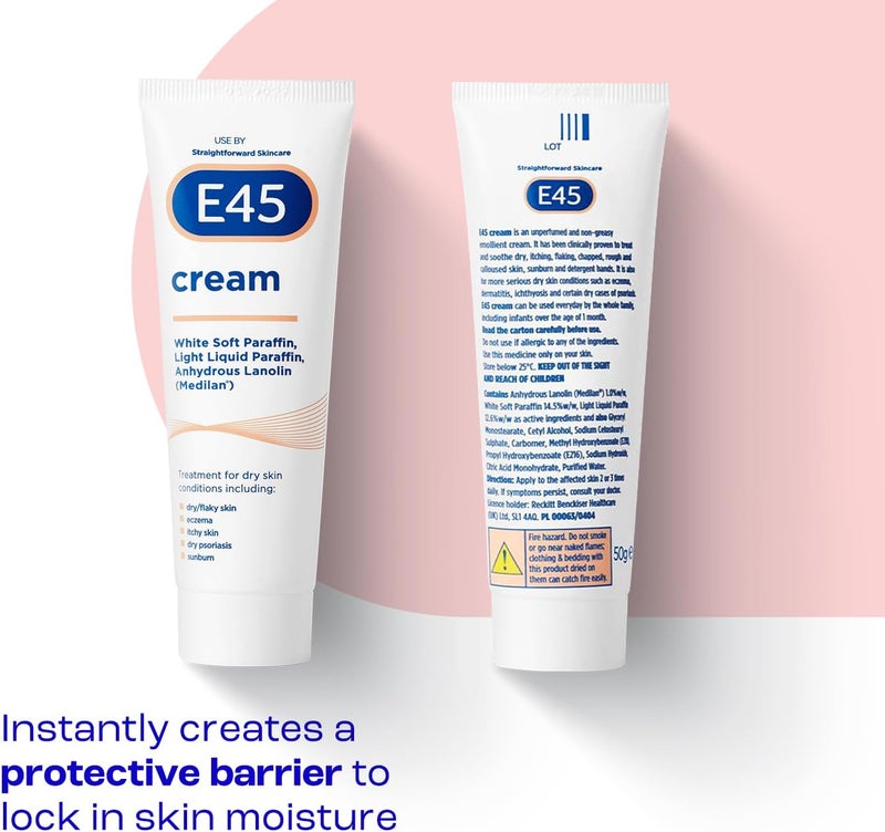 E45 Dermatological Cream 50g - Moisturizing Treatment for Dry Skin - Image 2