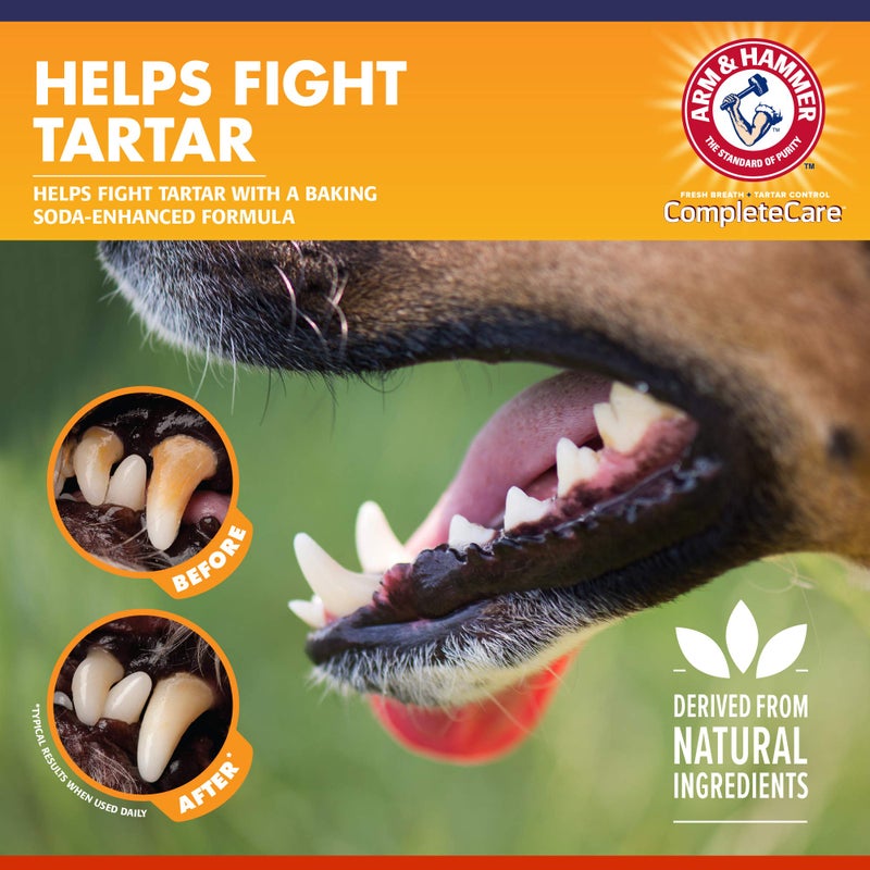Arm & Hammer Complete Care Dog Dental Kit, Chicken Flavor Enzymatic Dog Toothpaste, Toothbrush, & Finger Brush, Baking Soda + Calcium, Enhanced Formula, 2.5oz - Image 4
