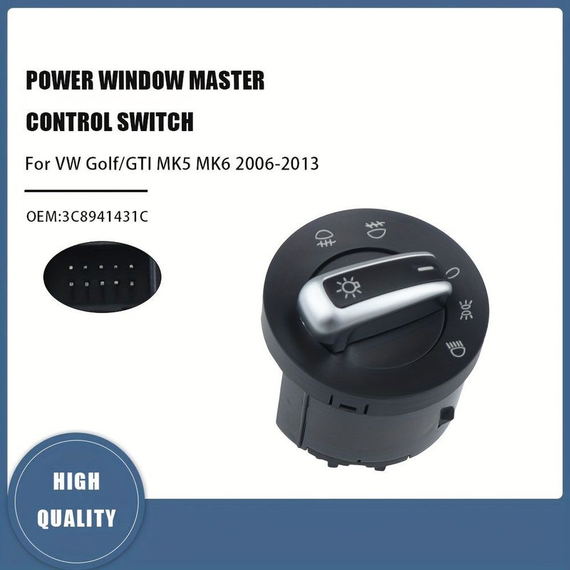 For VW Jetta Golf MK5 MK6 Rabbit GTI 2005-2012 10 Pins Fog Light Headlight Switch Replacement - Image 1