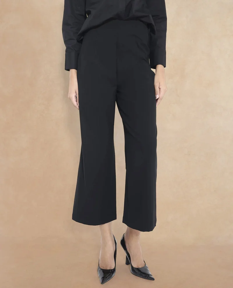 Rareism Rareism Women Noahti Black Cotton Fabric Trouser