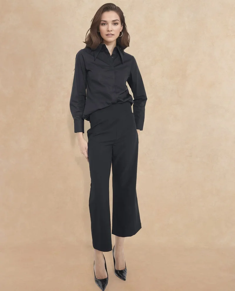 Rareism Rareism Women Noahti Black Cotton Fabric Trouser