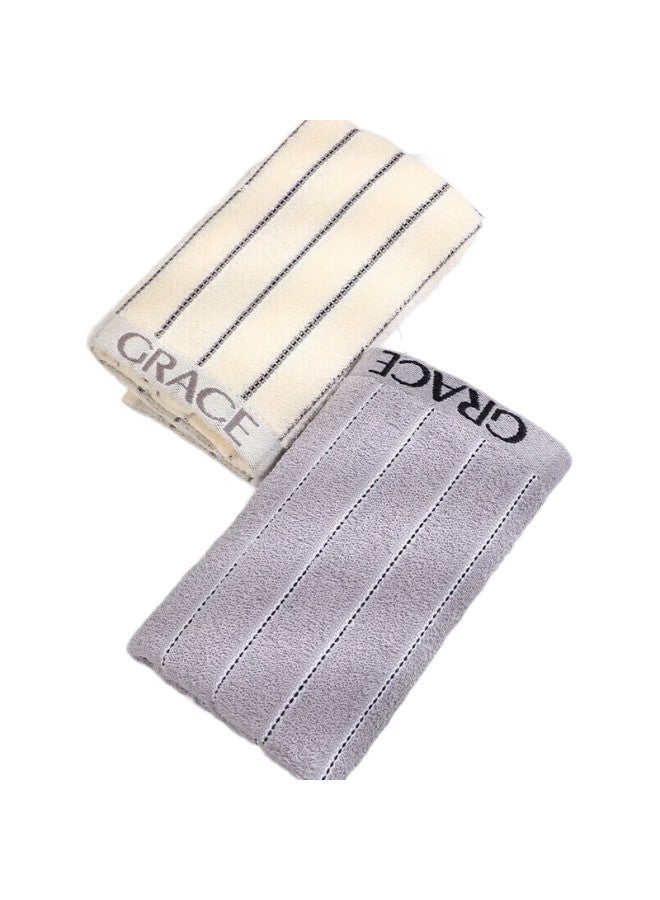 Grace Towel Gift Box, Class A Antibacterial Pure Cotton Set, Business Gift, Annual Meeting, Customizable Embroidery, Gray/White Striped, 72*34 - Image 3