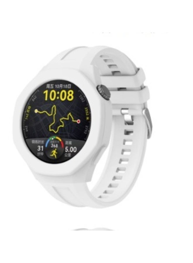 Silicone Protective Case For Huawei Watch GT 5 pro 46mm Smart Watch Cover Shell Replacement Shockproof White - Image 2