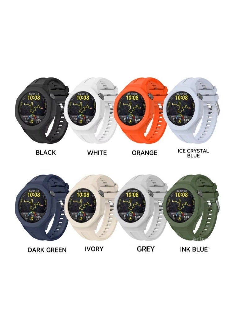 Silicone Protective Case For Huawei Watch GT 5 pro 46mm Smart Watch Cover Shell Replacement Shockproof White - Image 3