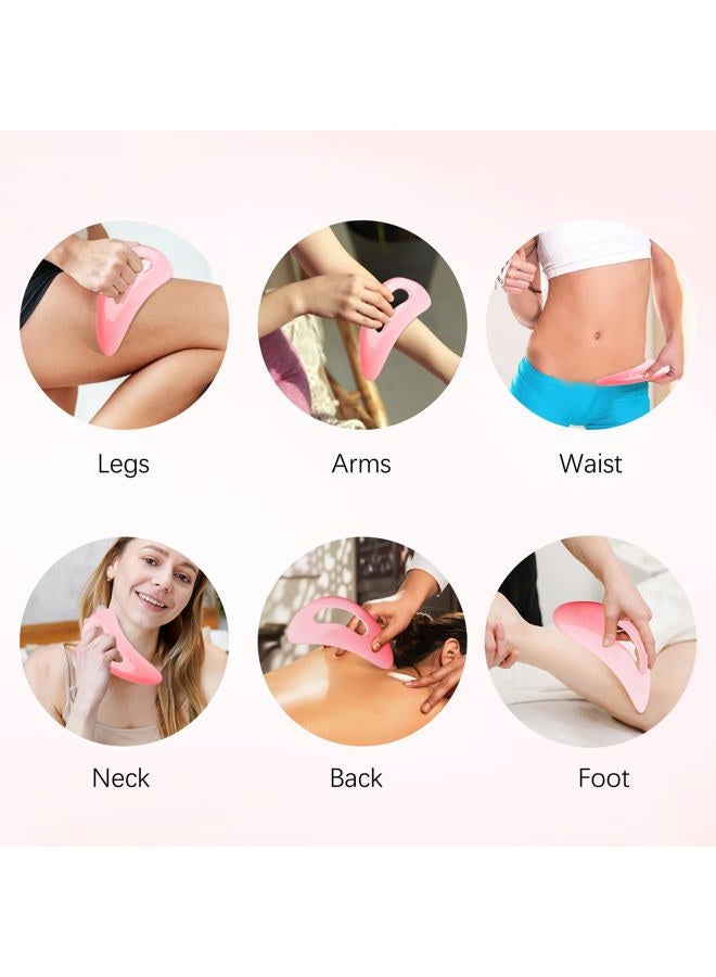 AICNLY Large Gua Sha Massage Tool, Lymphatic Drainage Massager, Muscle Scraping Massage Tools, Body Sculpting Anti Cellulite Tools for Man and Women (Pink) - Image 4