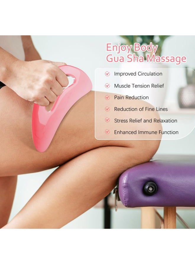 AICNLY Large Gua Sha Massage Tool, Lymphatic Drainage Massager, Muscle Scraping Massage Tools, Body Sculpting Anti Cellulite Tools for Man and Women (Pink) - Image 2
