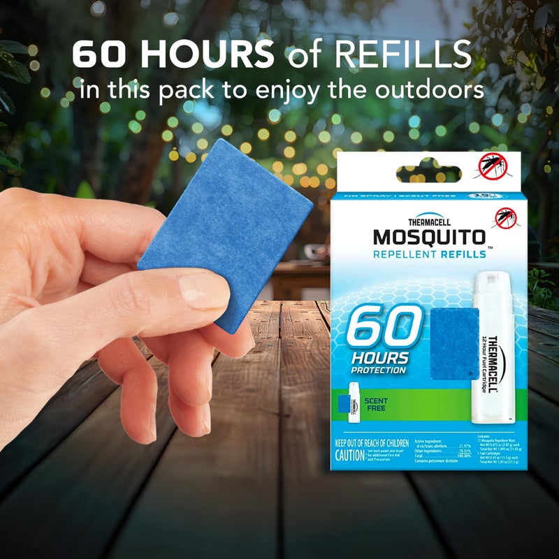 Thermacell Mosquito Repellent Refills, 60-Hour Pack; Contains 15 Repellent Mats, 5 Fuel Cartridges; Compatible with Any Fuel-Powered Thermacell Product; No Spray, Scent, Mess - Image 3