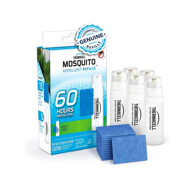 Thermacell Mosquito Repellent Refills, 60-Hour Pack; Contains 15 Repellent Mats, 5 Fuel Cartridges; Compatible with Any Fuel-Powered Thermacell Product; No Spray, Scent, Mess - Image 1