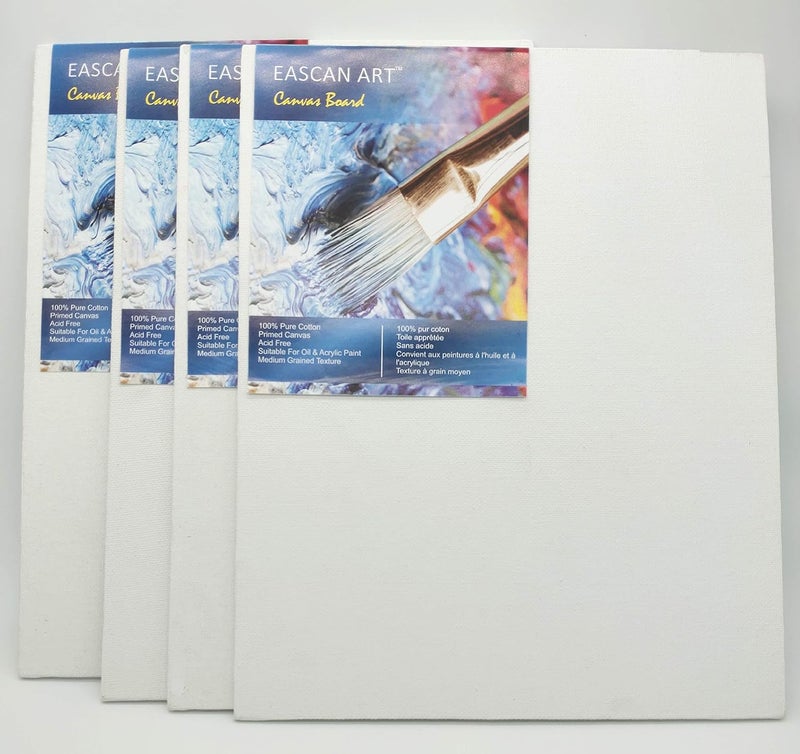 Eascan Art Painting Drawing and Sketch Accessories Cotton Medium Grain Painting Canvas Board Set of 4 18 x 24