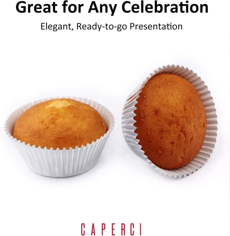 Caperci Silver Foil Cupcake Muffin Liners Standard Size Baking Cups 150-Pack - Premium Greaseproof & Sturdy - Image 2