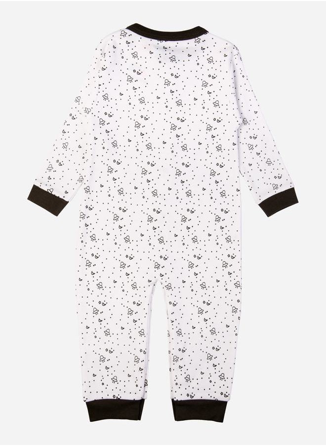 Babies Basic Ditsy Print Long Sleeves Sleepsuit by Styli  - Image 3