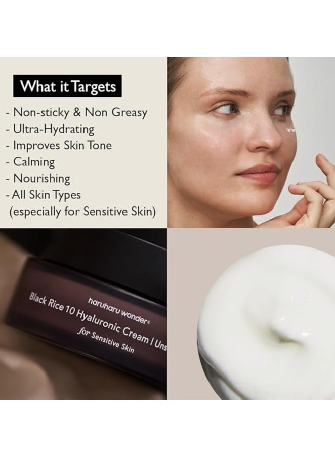 HARUHARU Wonder Black Rice 10 Hyaluronic Cream Unscented 50 ml For Sensitive skin - Image 5